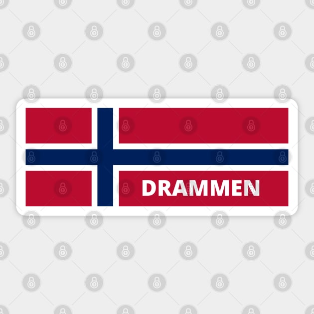 Drammen City in Norwegian Flag Sticker by aybe7elf